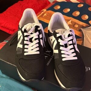 Armani Exchange Men's Sneakers in Black and White